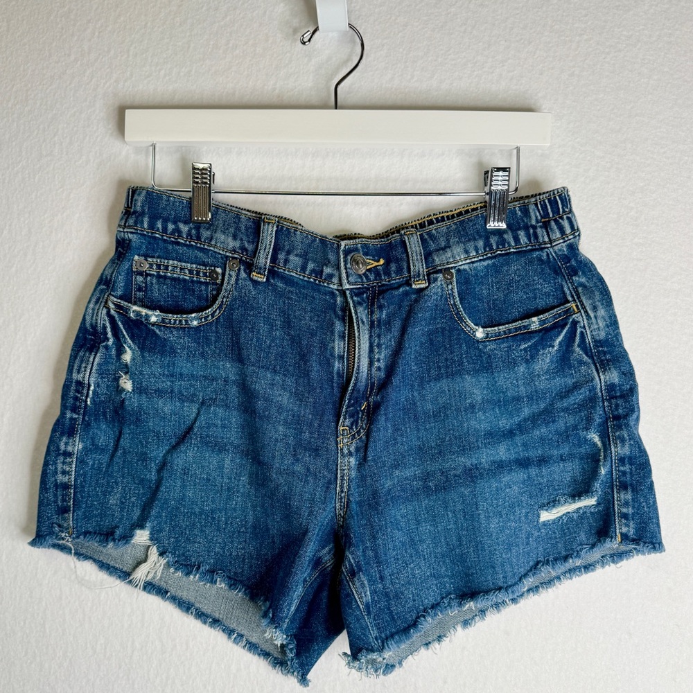 Aerie Distressed Blue Jean Shorts, Size Medium